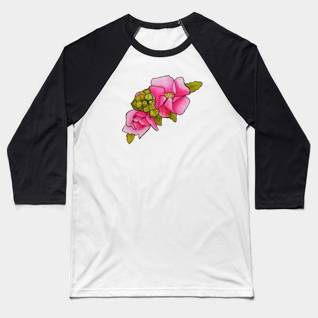 Floral Delight Baseball T-Shirt by Kirsty Topps